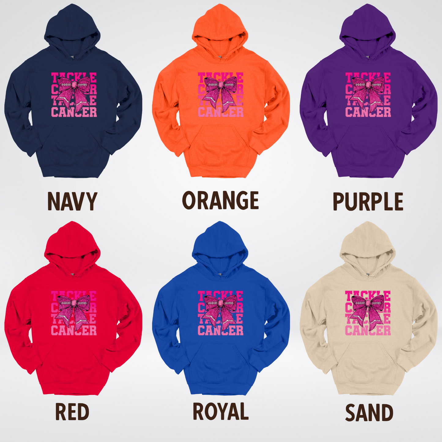 Tackle Cancer Coquette Football Breast Cancer Awareness 2 Hoodie