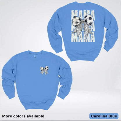 Soccer Mama Bow Coquette Graphic Crewneck Sweatshirt