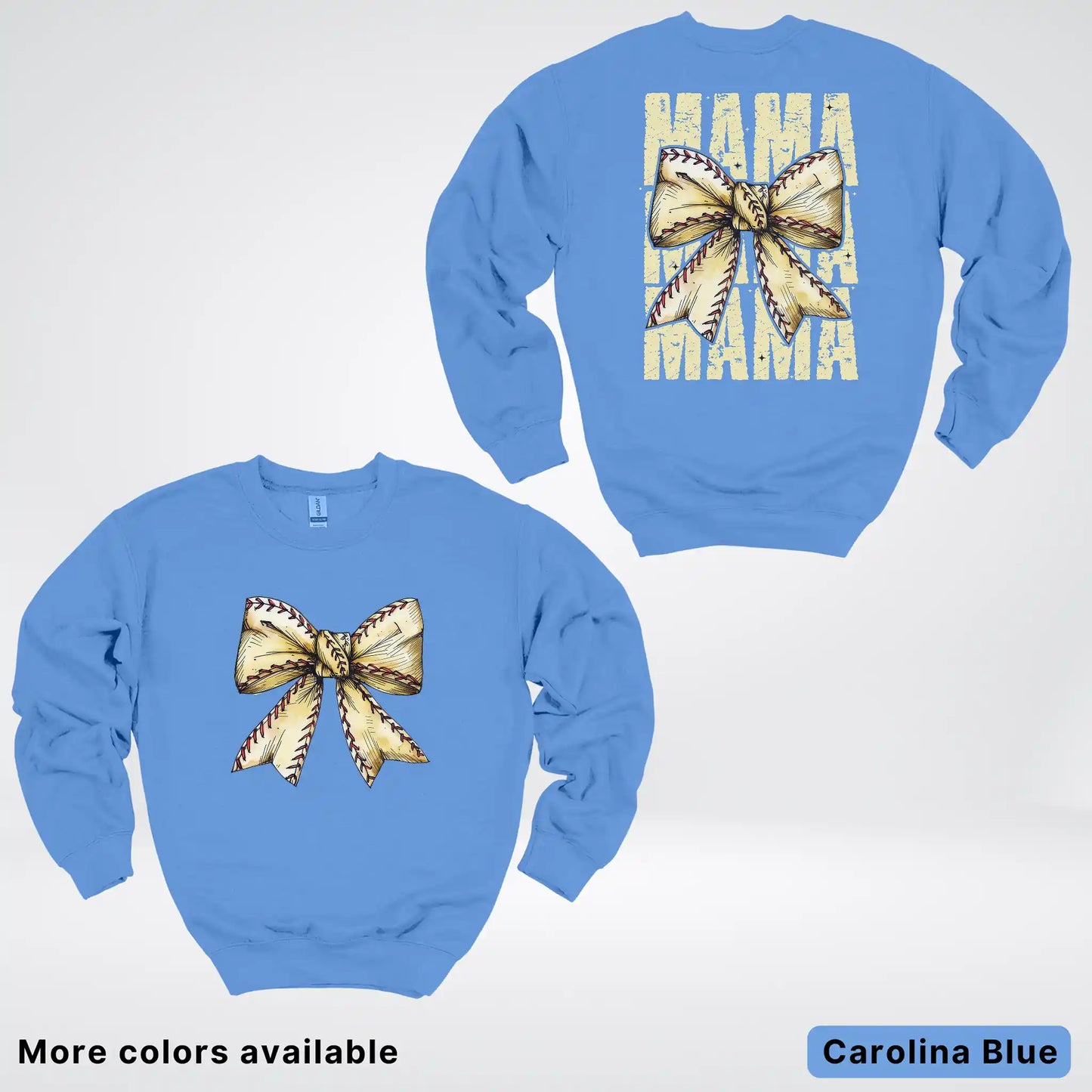 Softball Baseball Coquette Bow Crewneck Sweatshirt
