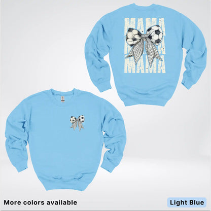 Soccer Mama Bow Coquette Graphic Crewneck Sweatshirt