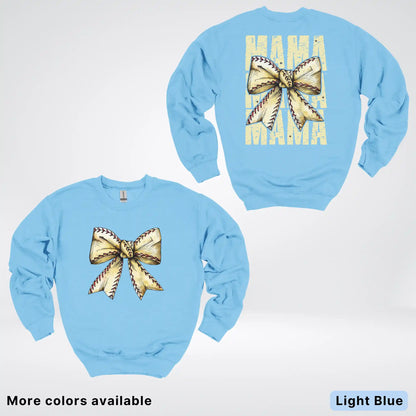 Softball Baseball Coquette Bow Crewneck Sweatshirt