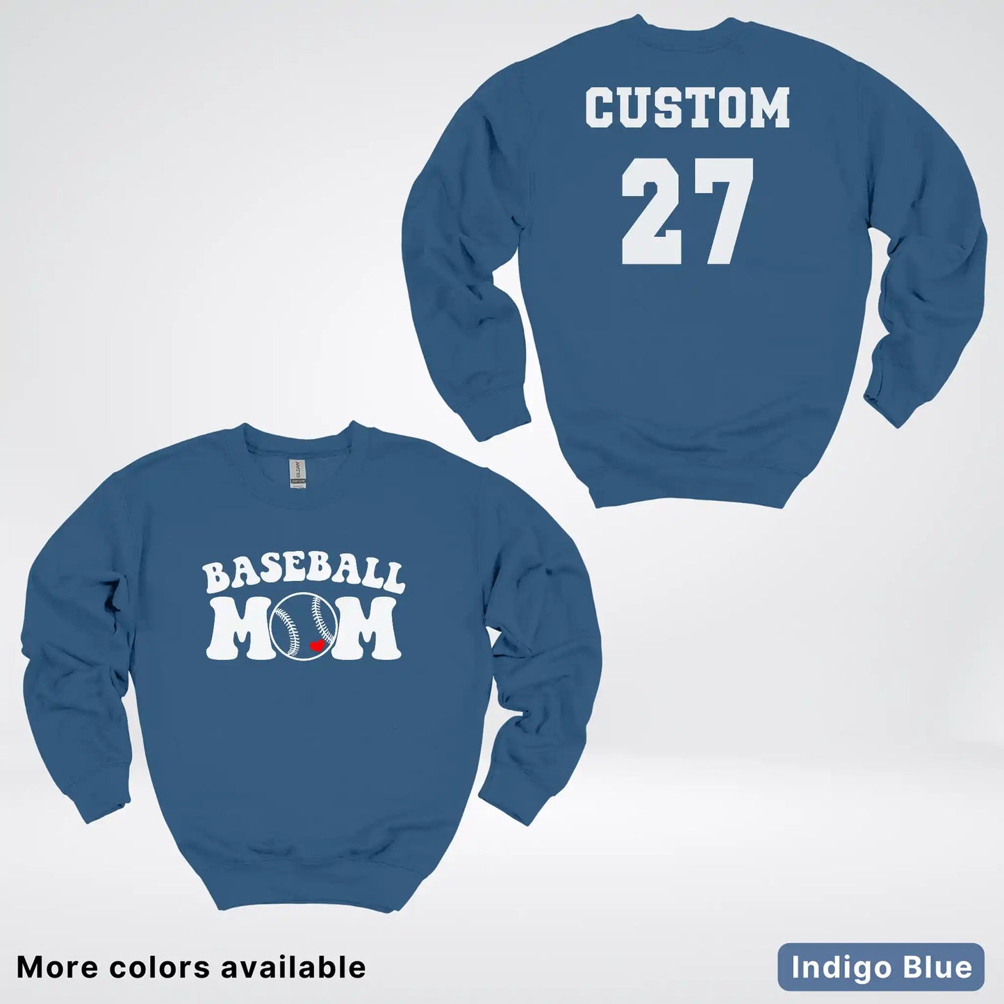 Custom Name & Number- Baseball Design 6 Crewneck Sweatshirt