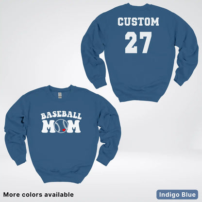 Custom Name & Number- Baseball Design 6 Crewneck Sweatshirt
