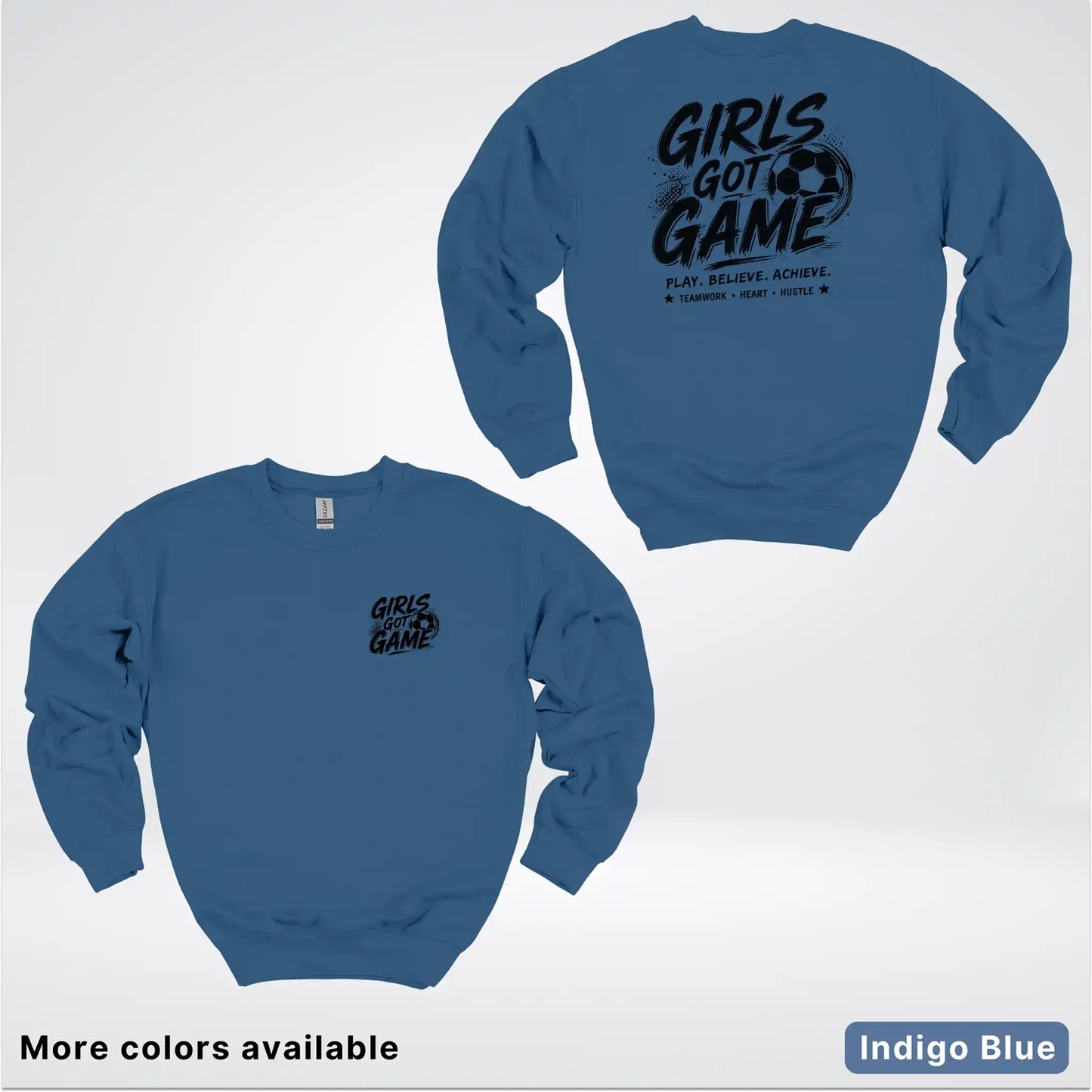 Girls Got Game - Black Design - Soccer Crewneck Sweatshirt