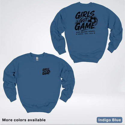 Girls Got Game - Black Design - Soccer Crewneck Sweatshirt