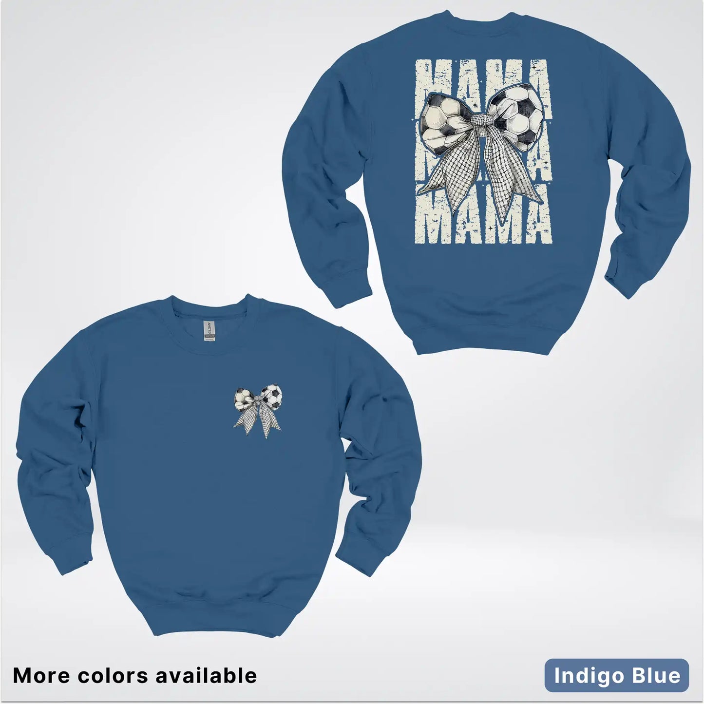 Soccer Mama Bow Coquette Graphic Crewneck Sweatshirt