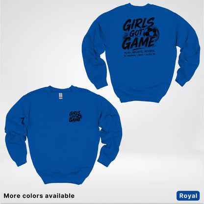 Girls Got Game - Black Design - Soccer Crewneck Sweatshirt