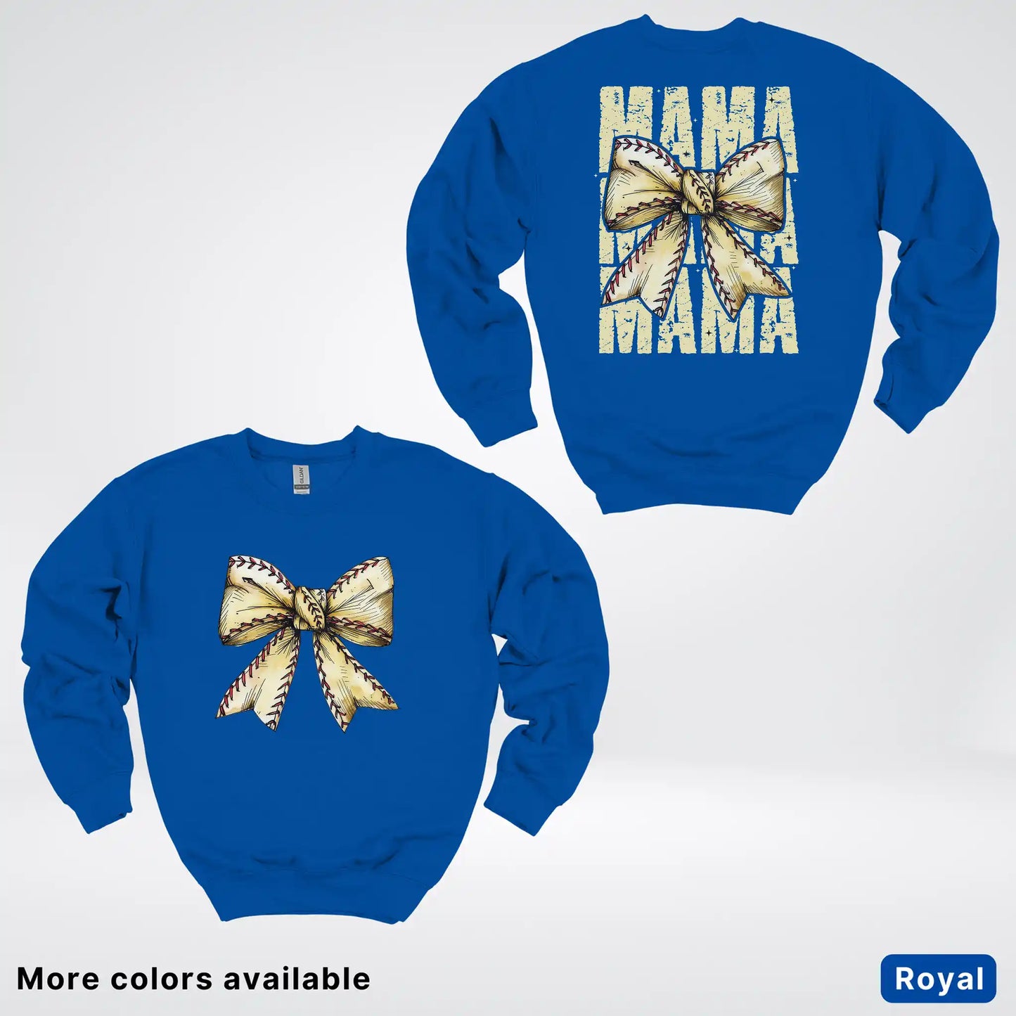 Softball Baseball Coquette Bow Crewneck Sweatshirt