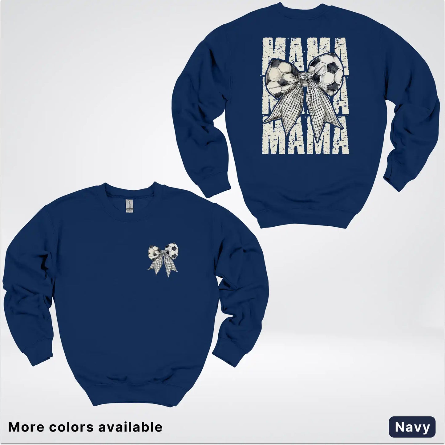 Soccer Mama Bow Coquette Graphic Crewneck Sweatshirt