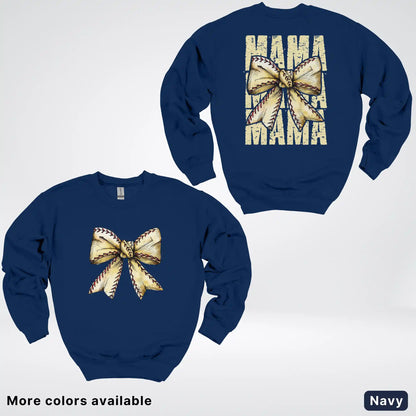 Softball Baseball Coquette Bow Crewneck Sweatshirt