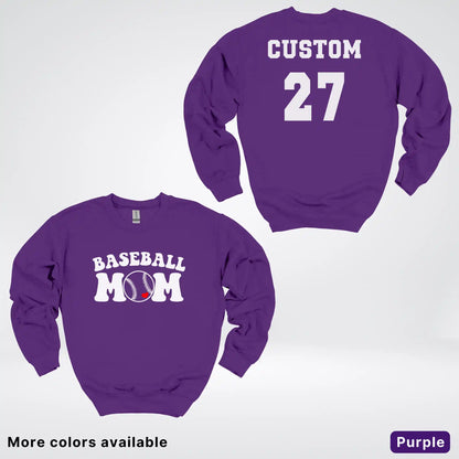 Custom Name & Number- Baseball Design 6 Crewneck Sweatshirt