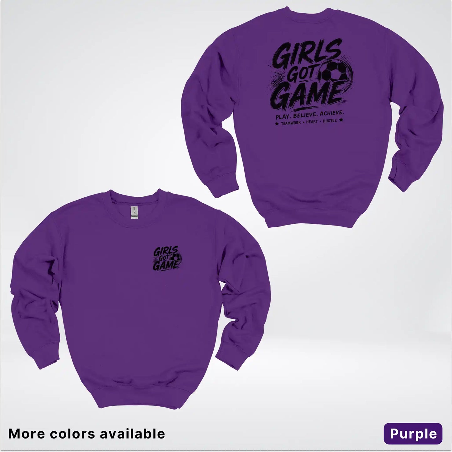 Girls Got Game - Black Design - Soccer Crewneck Sweatshirt