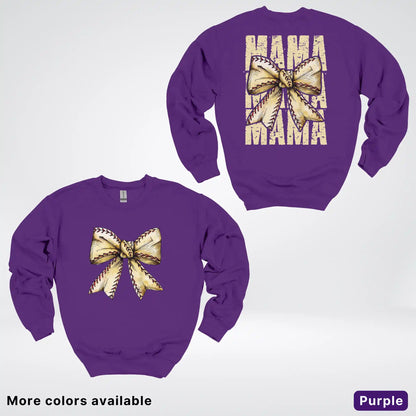 Softball Baseball Coquette Bow Crewneck Sweatshirt