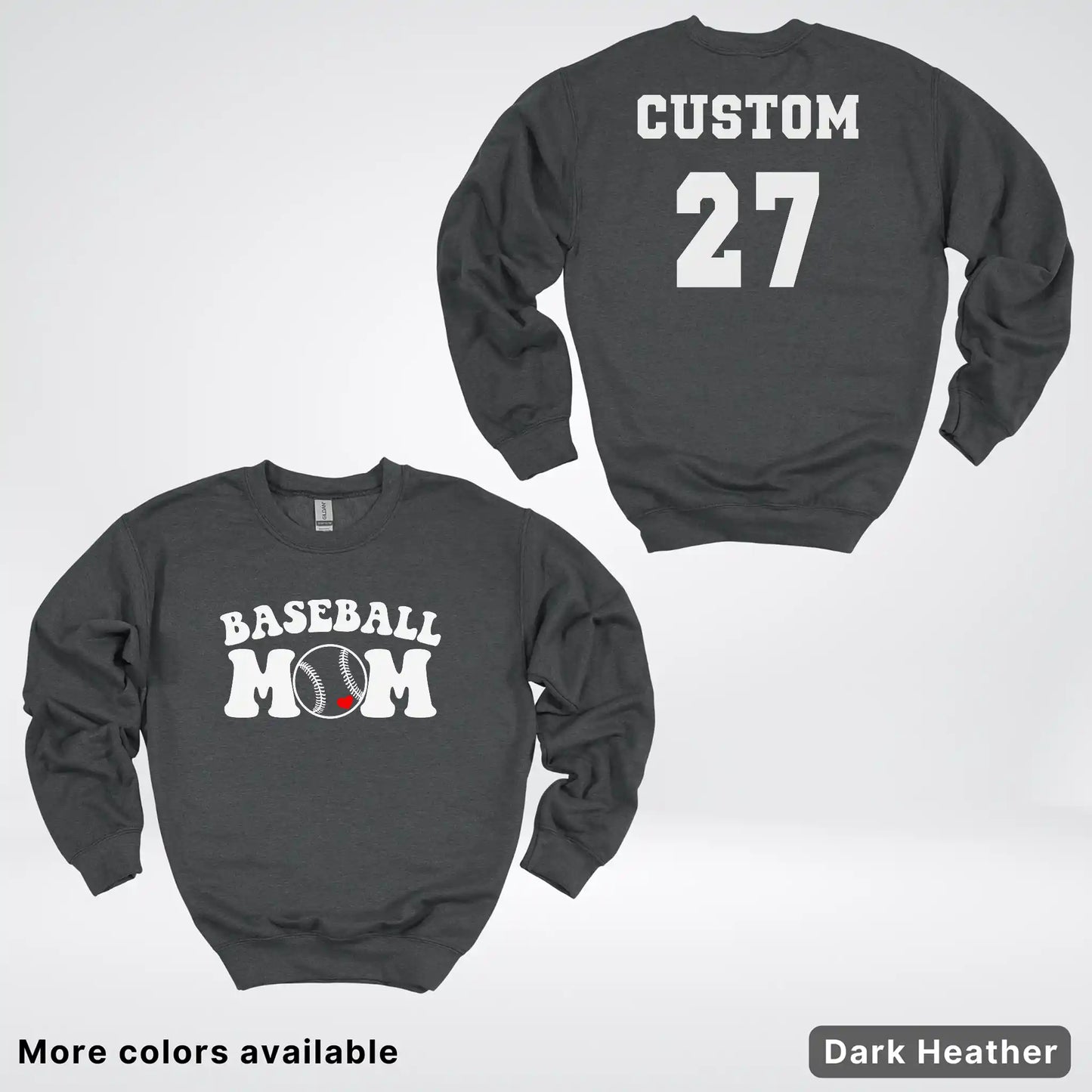Custom Name & Number- Baseball Design 6 Crewneck Sweatshirt