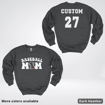 Custom Name & Number- Baseball Design 6 Crewneck Sweatshirt