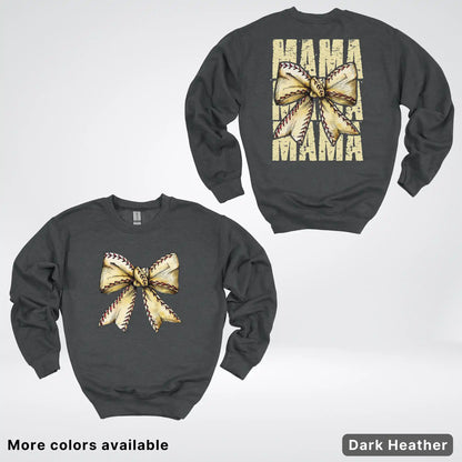 Softball Baseball Coquette Bow Crewneck Sweatshirt