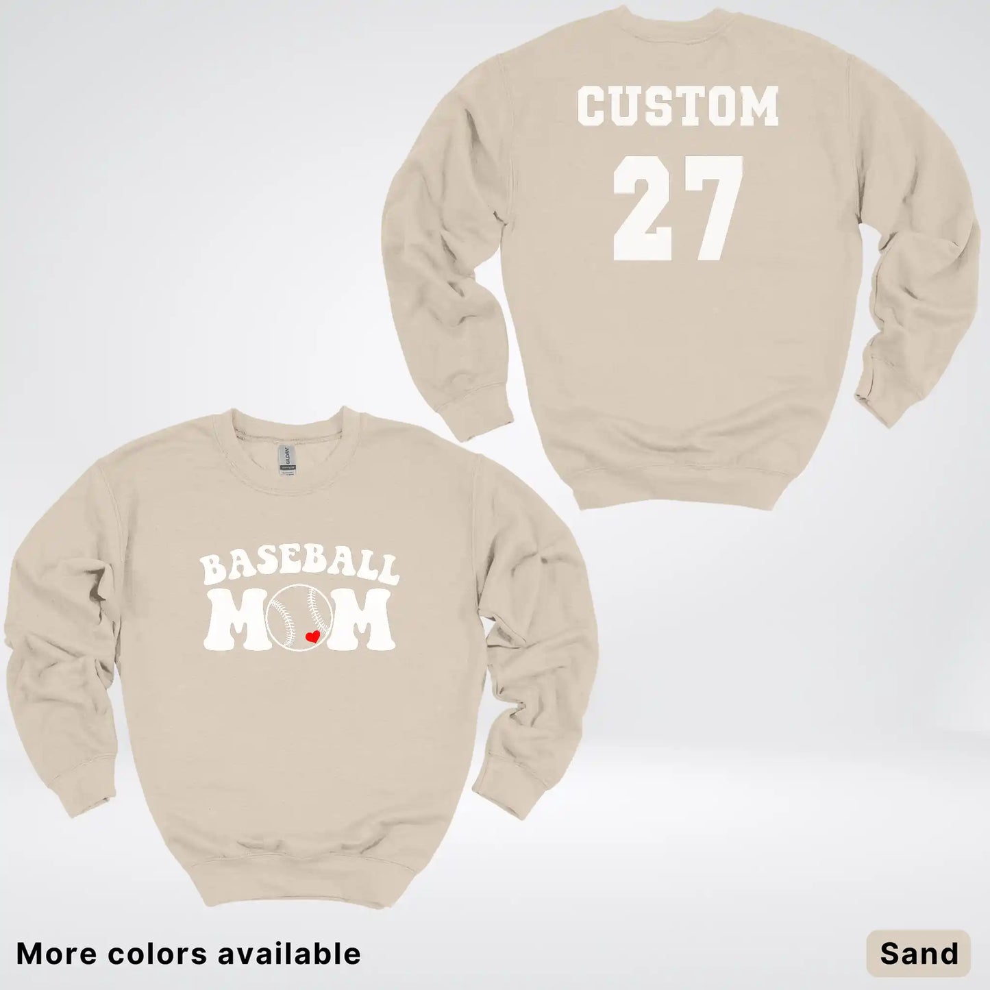 Custom Name & Number- Baseball Design 6 Crewneck Sweatshirt