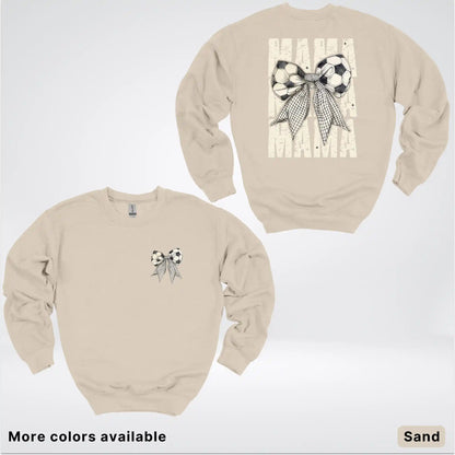Soccer Mama Bow Coquette Graphic Crewneck Sweatshirt