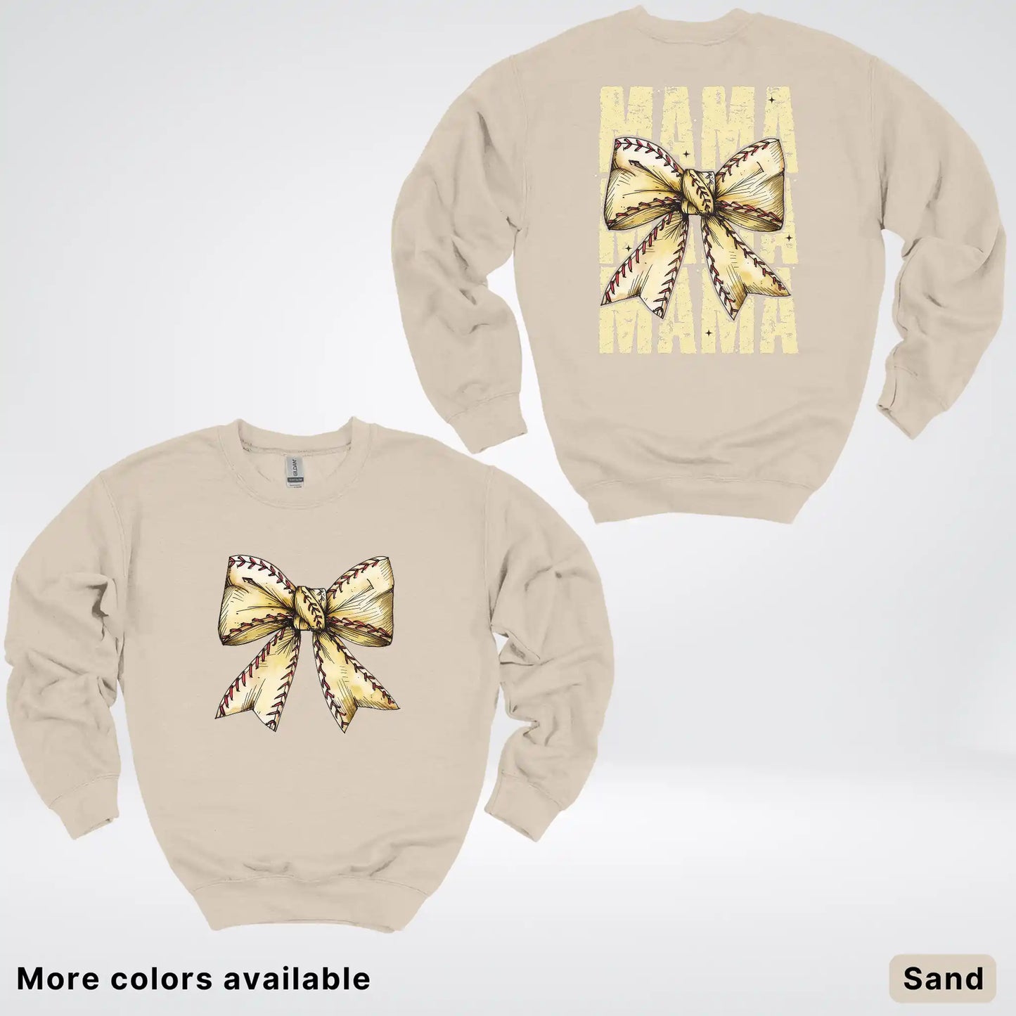 Softball Baseball Coquette Bow Crewneck Sweatshirt