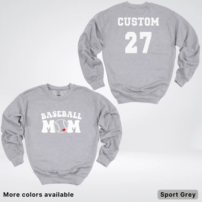 Custom Name & Number- Baseball Design 6 Crewneck Sweatshirt