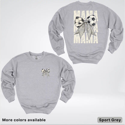 Soccer Mama Bow Coquette Graphic Crewneck Sweatshirt