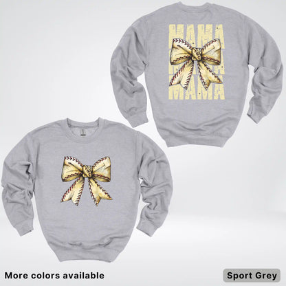 Softball Baseball Coquette Bow Crewneck Sweatshirt