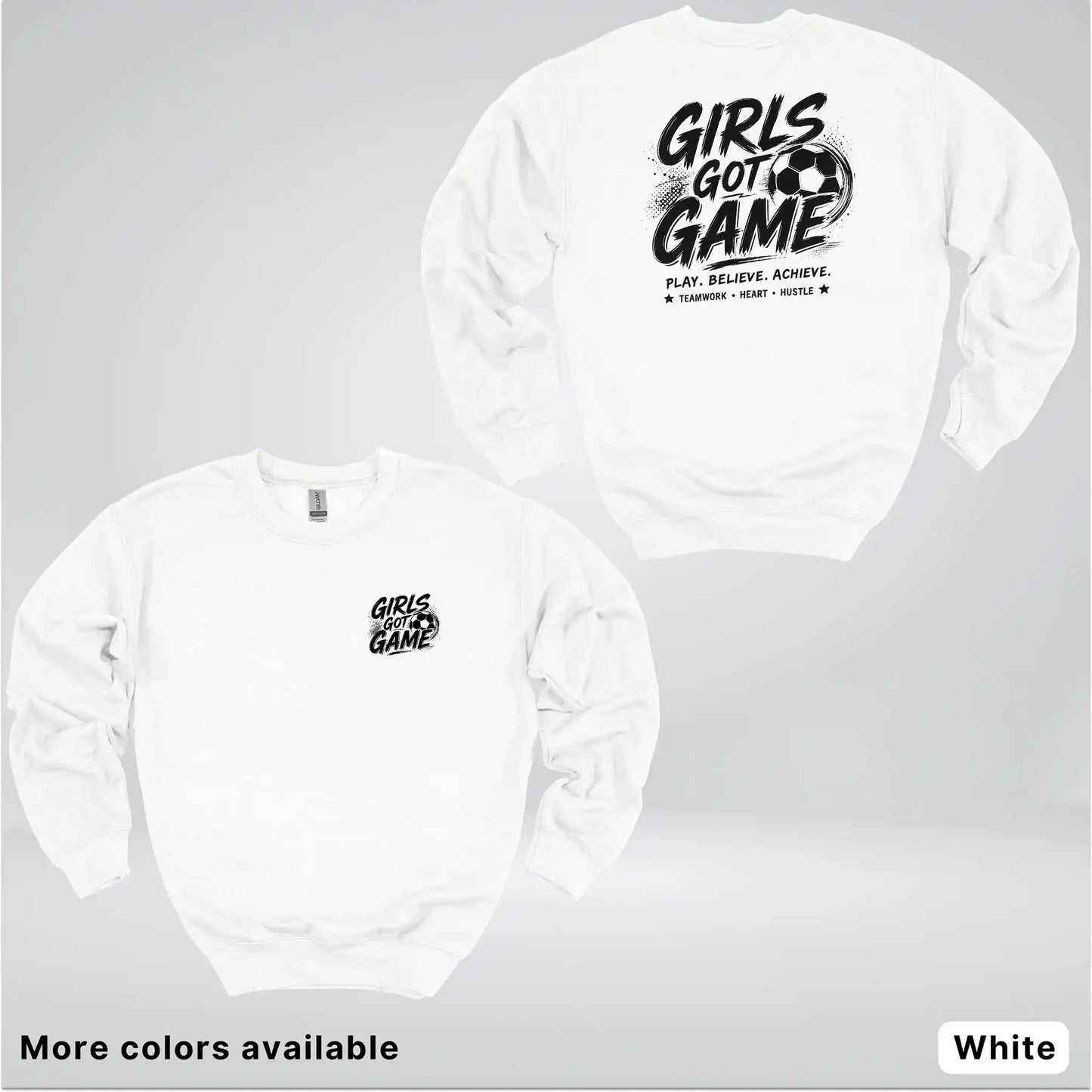 Girls Got Game - Black Design - Soccer Crewneck Sweatshirt