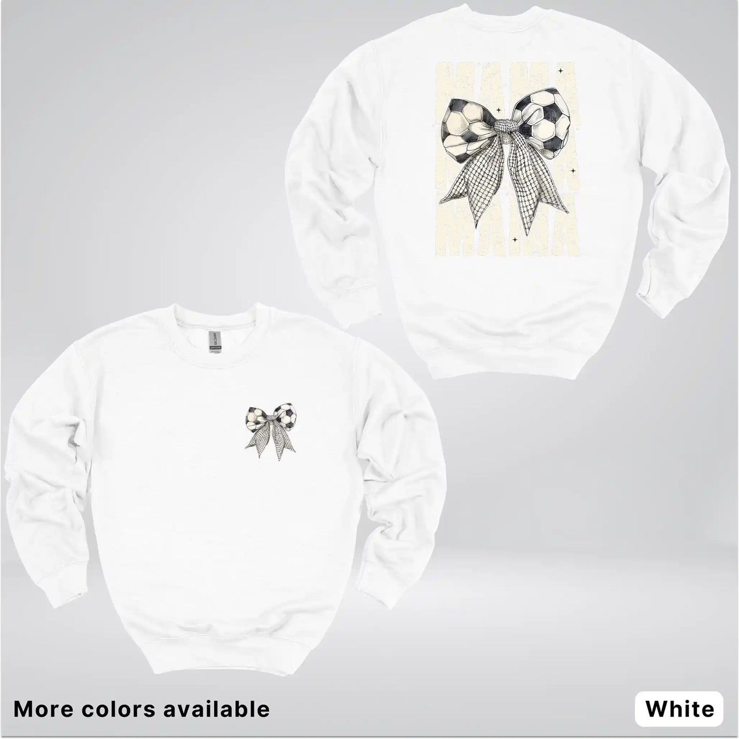 Soccer Mama Bow Coquette Graphic Crewneck Sweatshirt