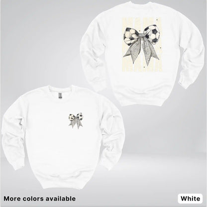 Soccer Mama Bow Coquette Graphic Crewneck Sweatshirt
