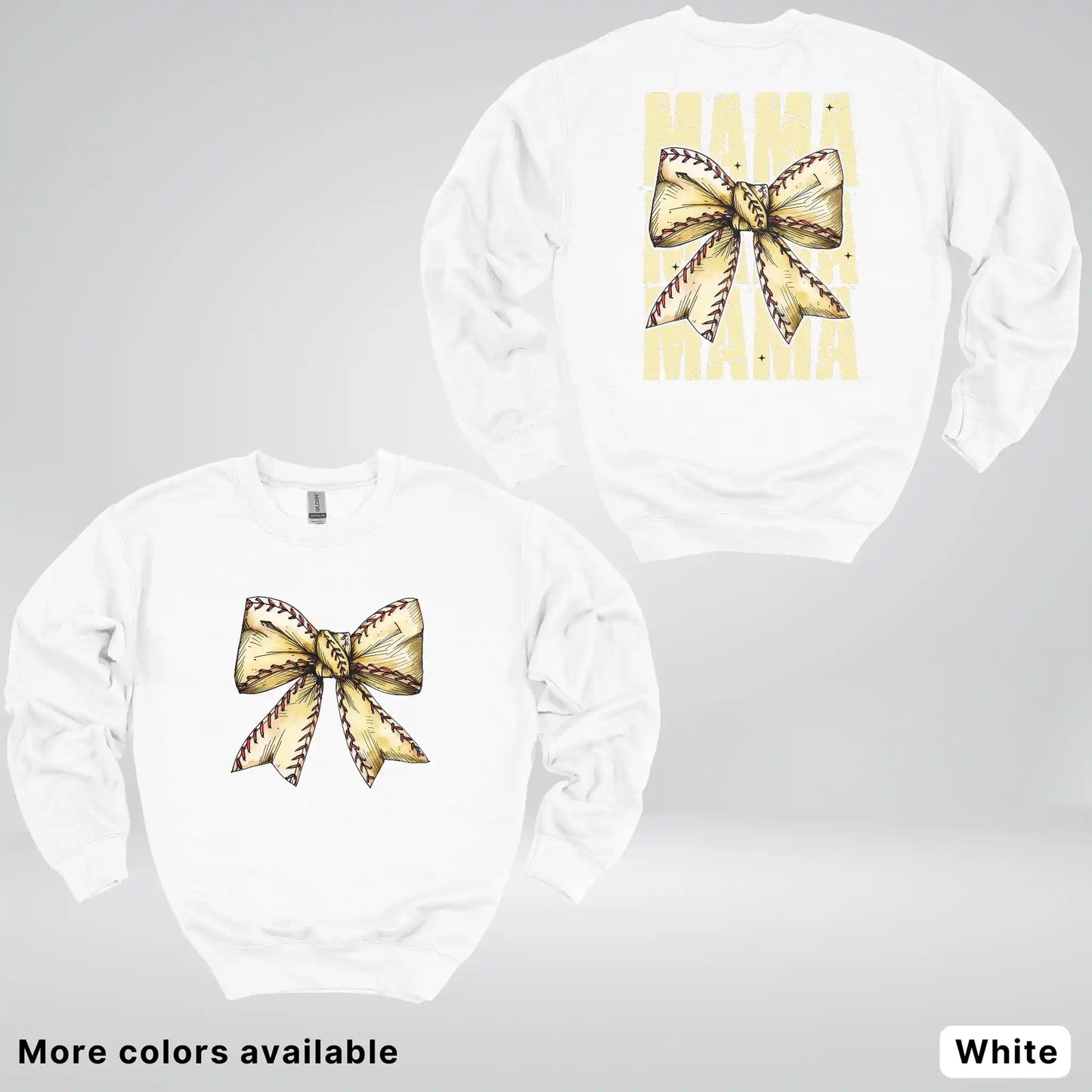 Softball Baseball Coquette Bow Crewneck Sweatshirt