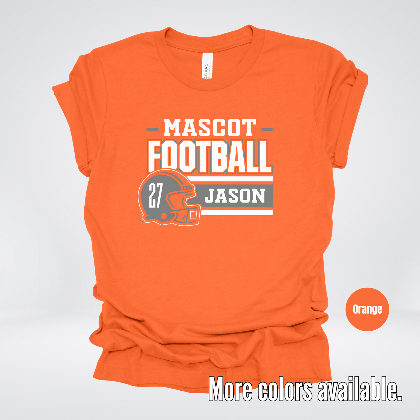 Custom Mascot, Number, & Name – Gray - Football Design 17 T-Shirt