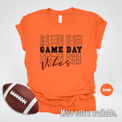Game Day Vibes Stacked - Black Design T-Shirt
