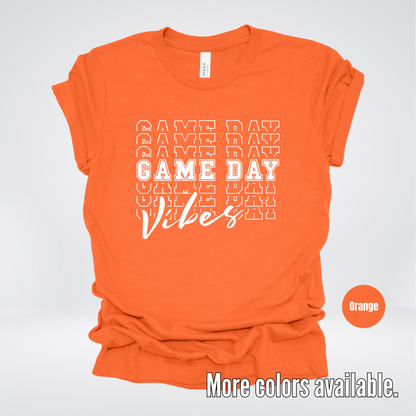 Game Day Vibes Stacked - White Design - T-Shirt