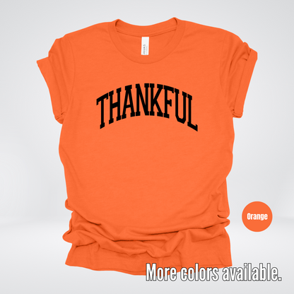 Thankful Varsity T-Shirt - Black Design