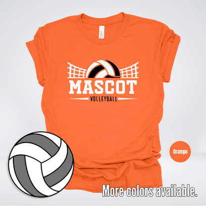 Custom Mascot - Black - Volleyball Design 28 T-Shirt