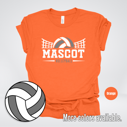 Custom Mascot - Gray - Volleyball Design 26 T-Shirt