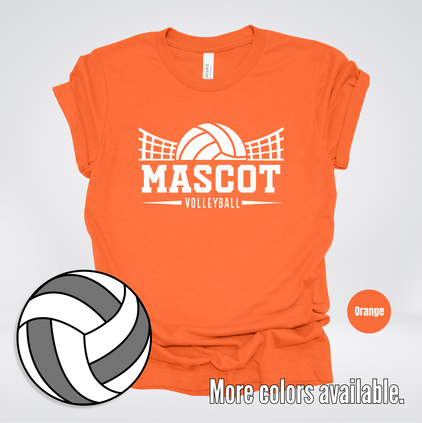 Custom Mascot - White - Volleyball Design 27 T-Shirt