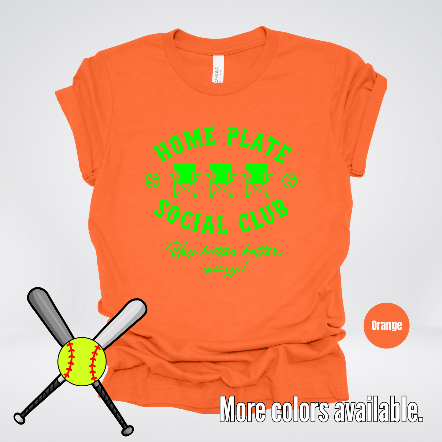 Home Plate Social Club – Green Design - Softball Baseball T-Shirt