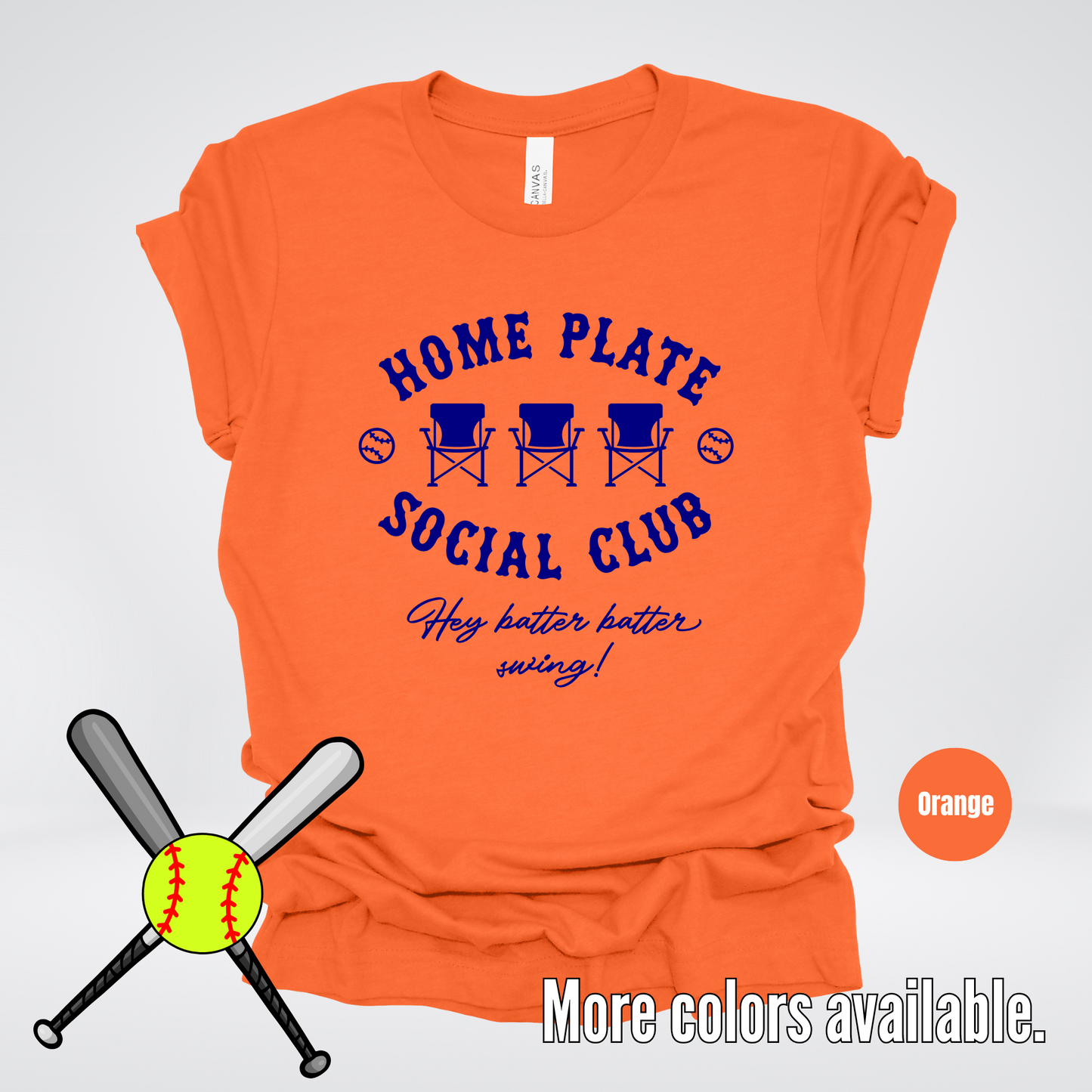 Home Plate Social Club – Navy Design - Softball Baseball T-Shirt