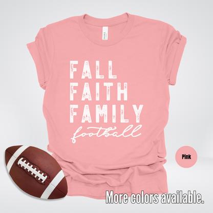 Fall Faith Family Football T-Shirt