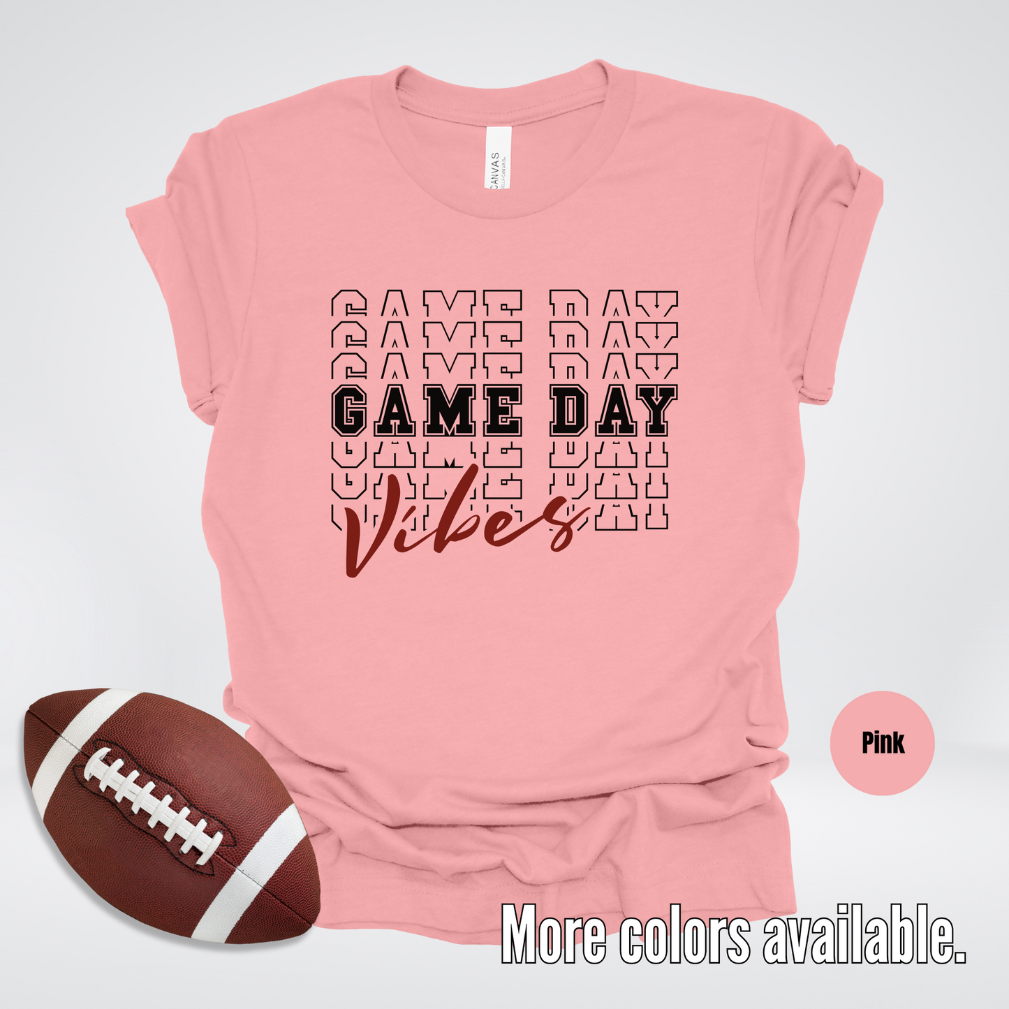 Game Day Vibes Stacked - Black Design T-Shirt