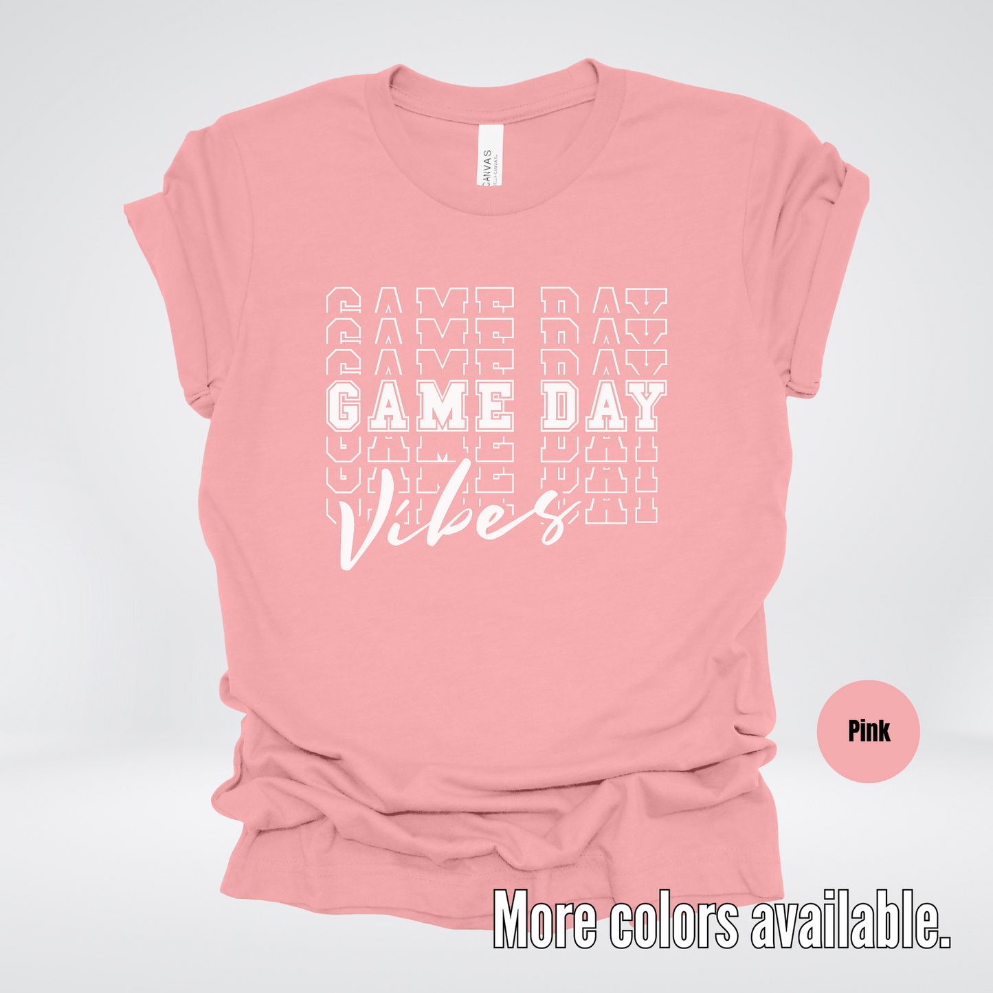 Game Day Vibes Stacked - White Design - T-Shirt