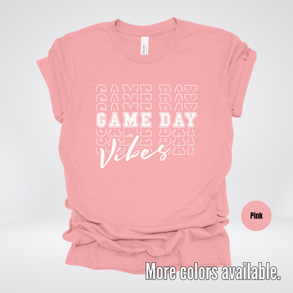 Game Day Vibes Stacked - White Design - T-Shirt