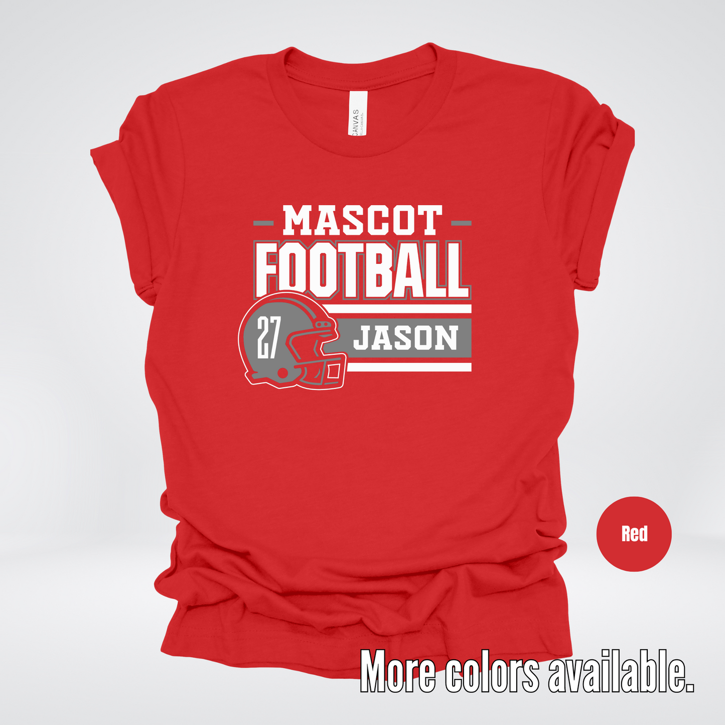 Custom Mascot, Number, & Name – Gray - Football Design 17 T-Shirt