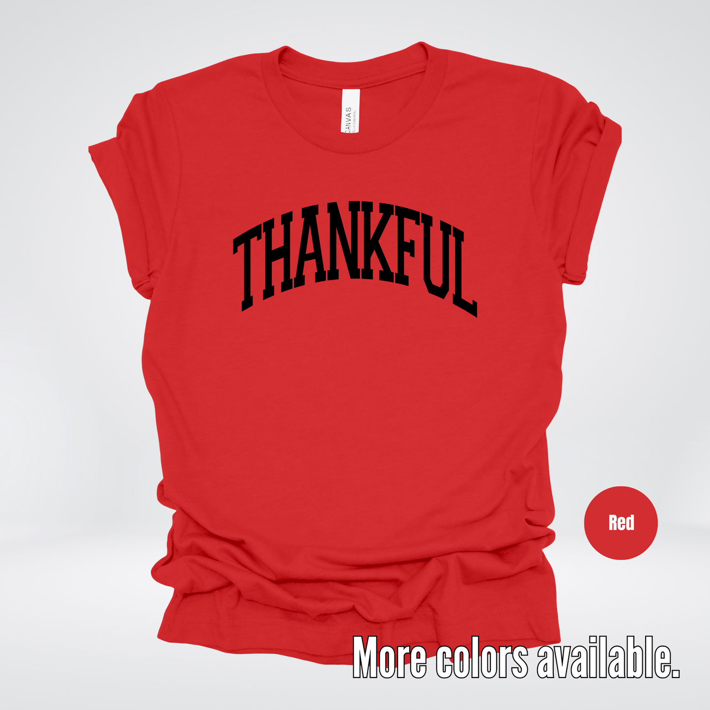 Thankful Varsity T-Shirt - Black Design