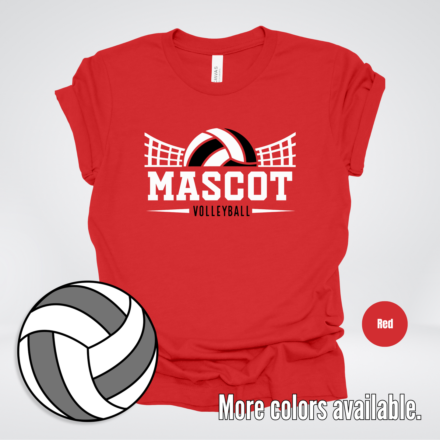 Custom Mascot - Black - Volleyball Design 28 T-Shirt