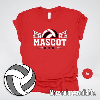 Custom Mascot - Black - Volleyball Design 28 T-Shirt