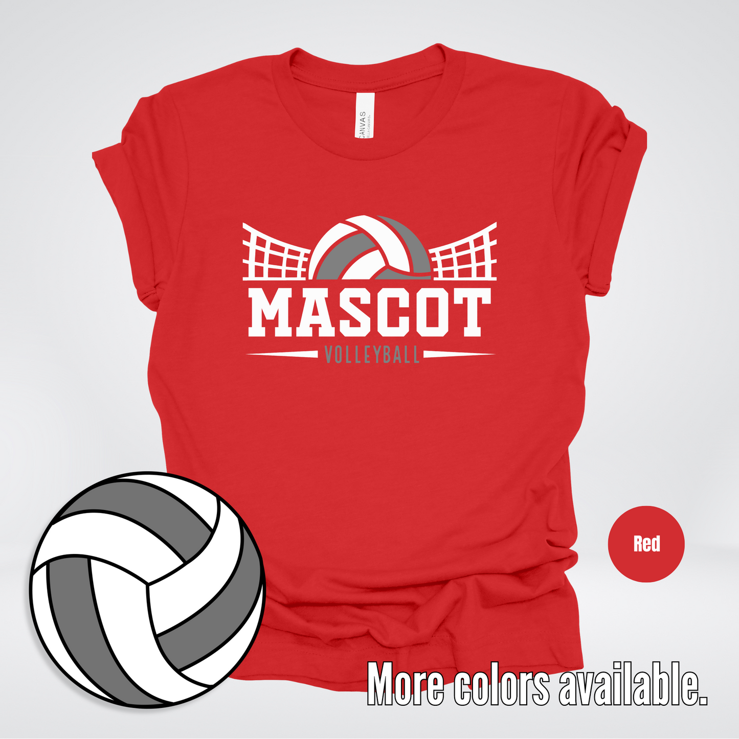 Custom Mascot - Gray - Volleyball Design 26 T-Shirt