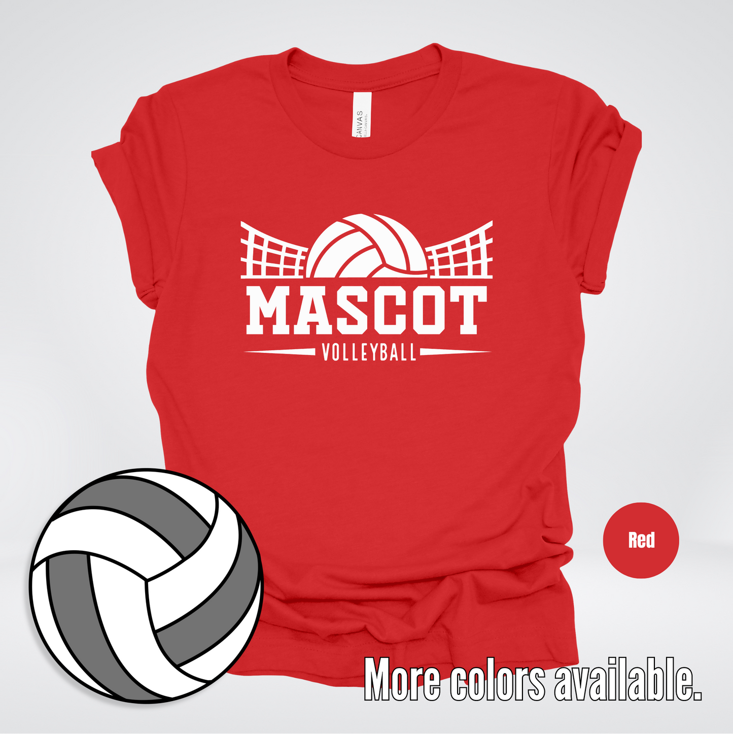 Custom Mascot - White - Volleyball Design 27 T-Shirt