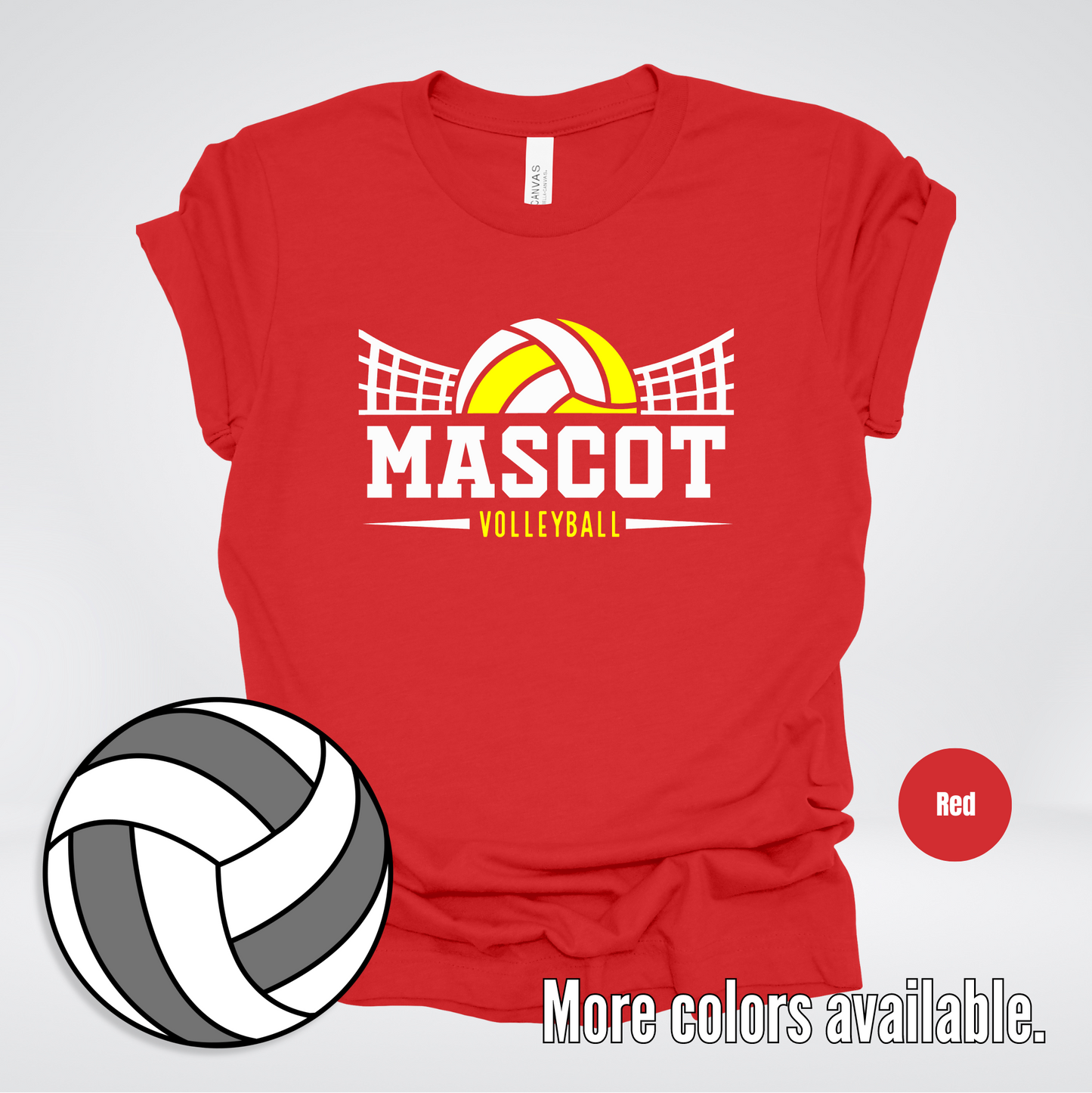 Custom Mascot – Yellow - Volleyball Design 32 T-Shirt